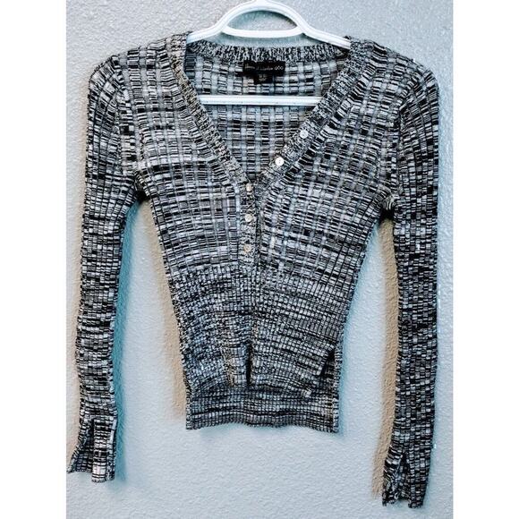 House Of Harlow 1960 Fitted Henley Charcoal XSmall Top NWOT - Picture 1 of 11